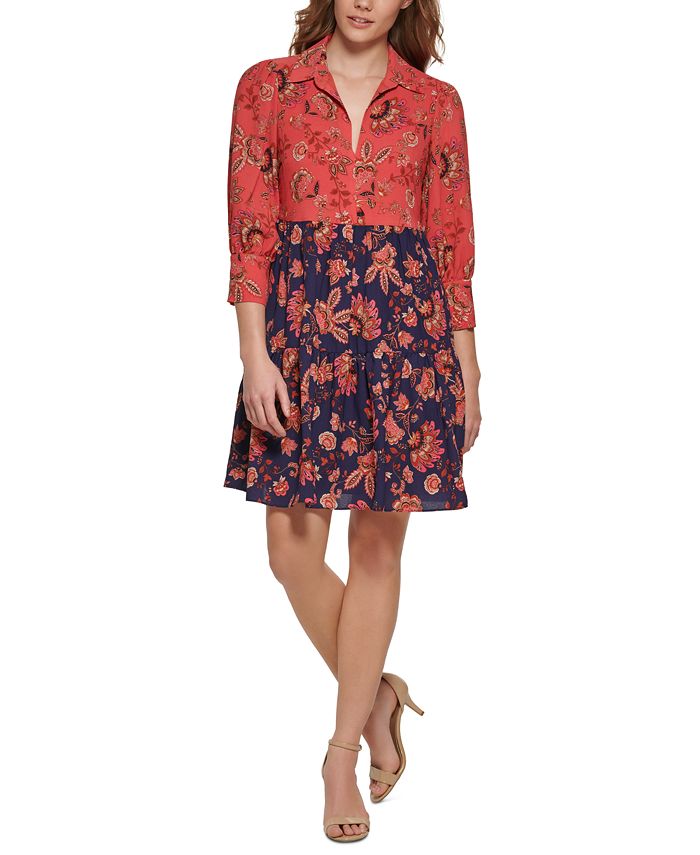 Vince camuto floral discount a line dress