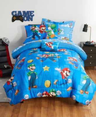 Super Mario - Nintendo  "POWERED UP" 6-Pc. Comforter Set, Twin