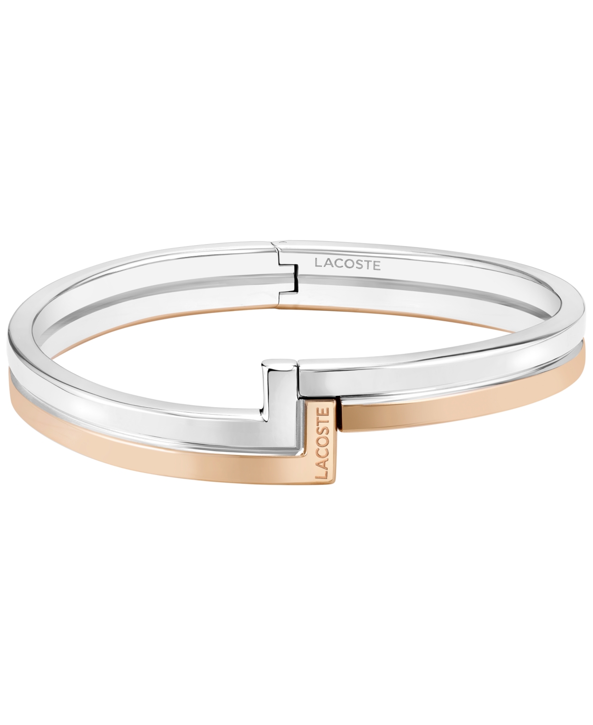 Lacoste Crystal Pave Two Tone 'l' Bangle