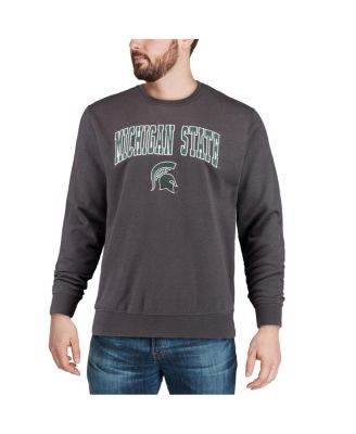 Men's Michigan State Spartans Arch and Logo Crew Neck Sweatshirt