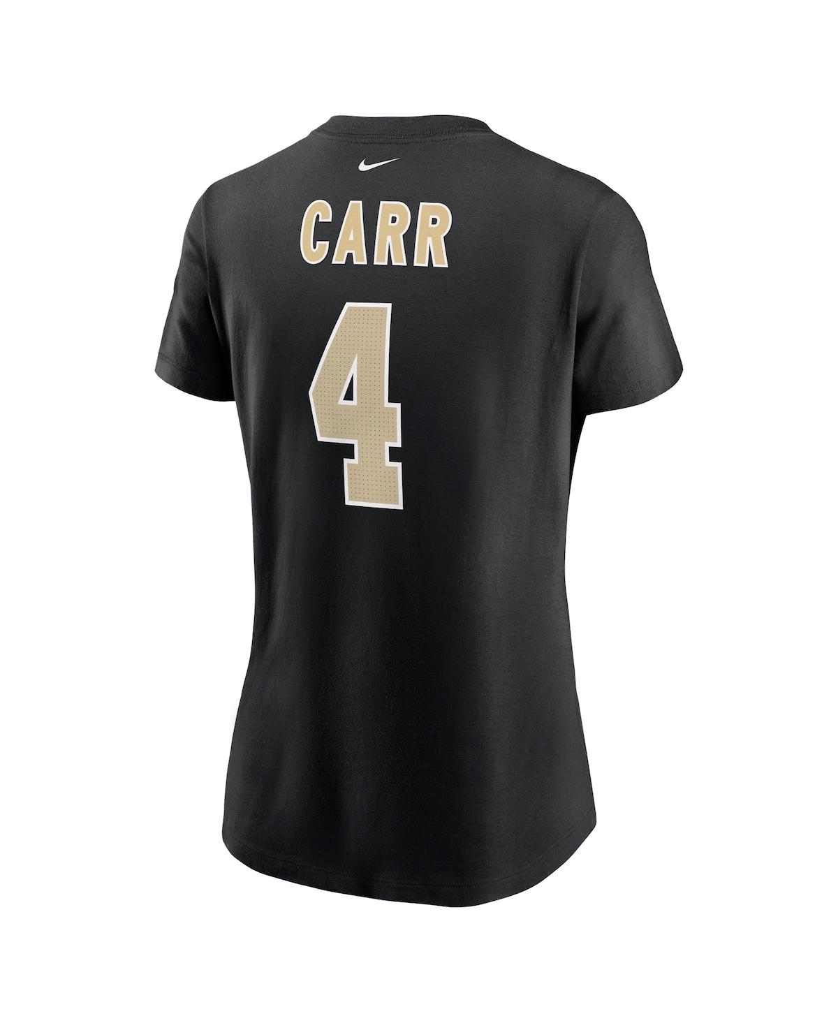 Nike Women's  Derek Carr Black New Orleans Saints Player Name And Number T-shirt In Black