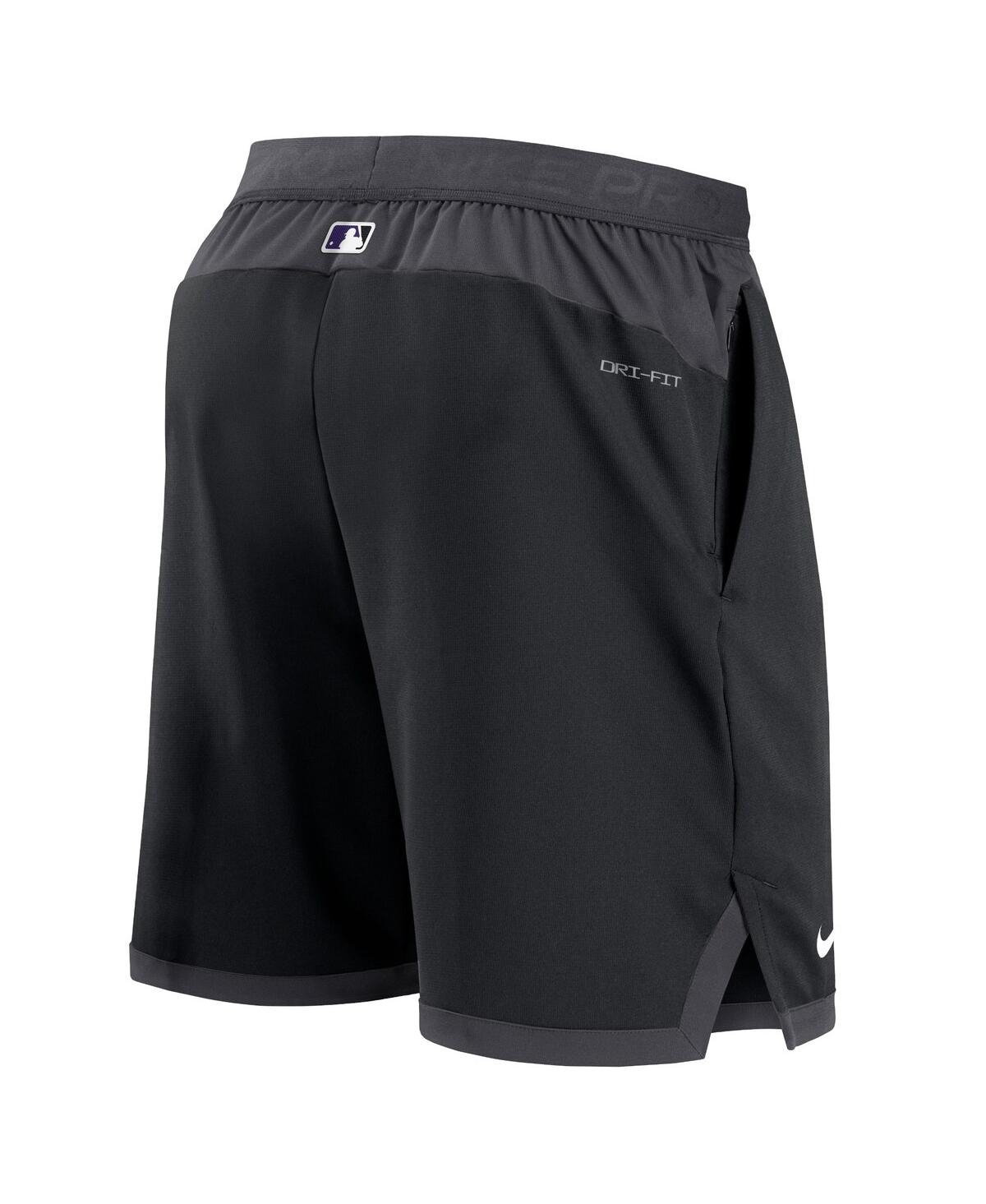 Nike Men's  Black Colorado Rockies Authentic Collection Flex Vent Performance Shorts In Black