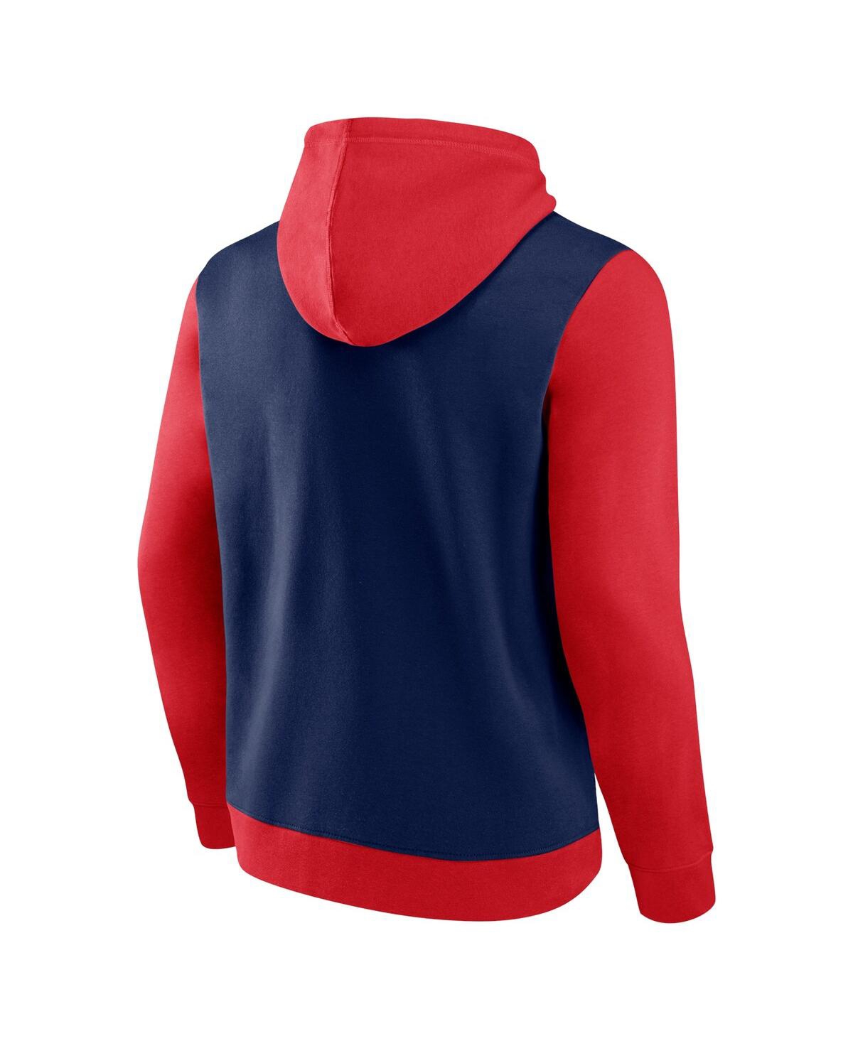 Fanatics Branded Red/navy Washington Nationals Chip In Team Pullover Hoodie In Red,navy