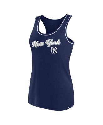 Women's Navy New York Yankees Wordmark Logo Racerback Tank Top