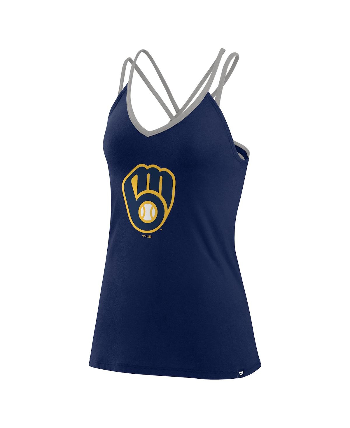Milwaukee Brewers Fanatics Branded Women's Hometown Collection Barrel Men  Long Sleeve T-Shirt - Royal