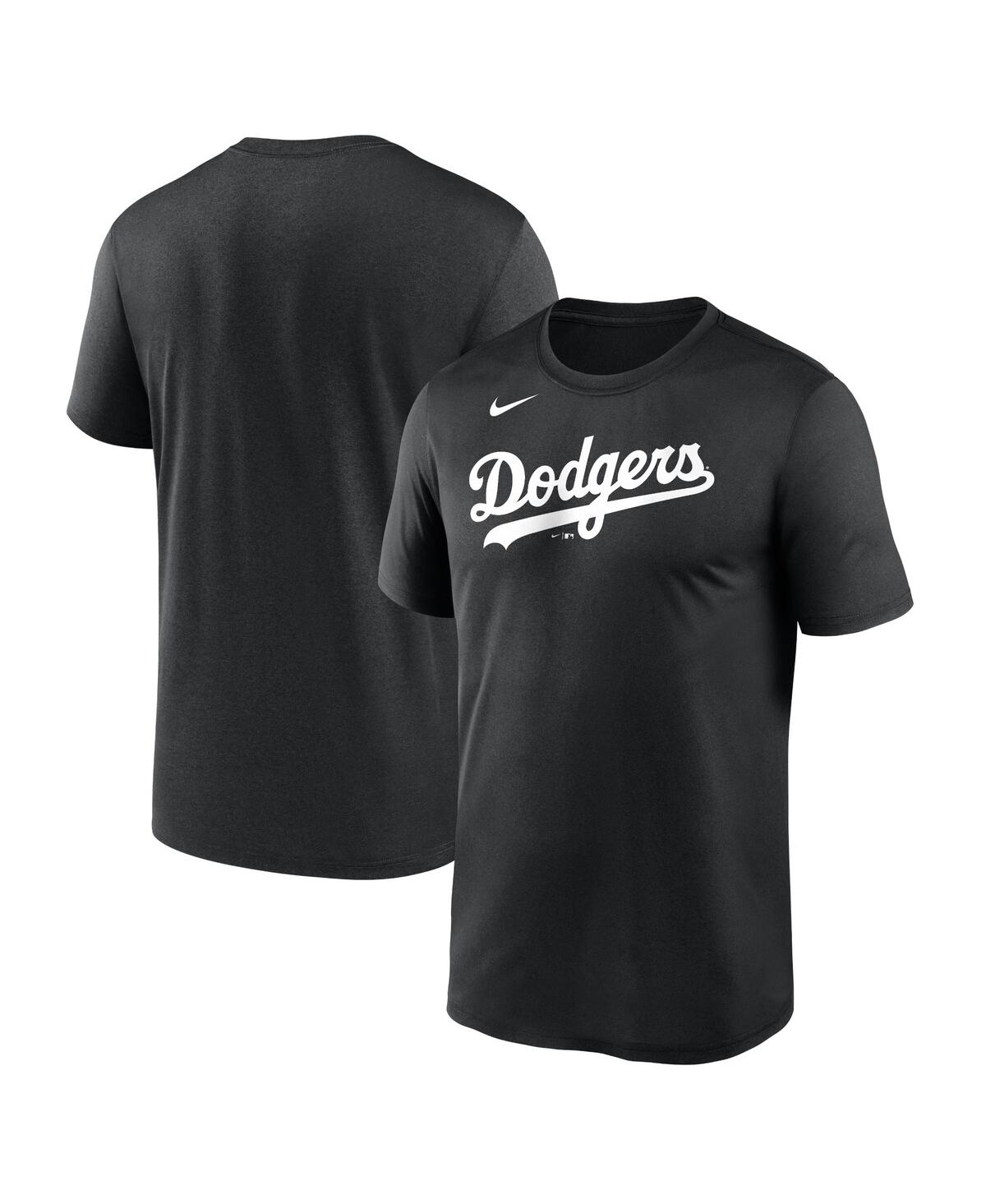 Shop Nike Men's  Black Los Angeles Dodgers New Legend Wordmark T-shirt