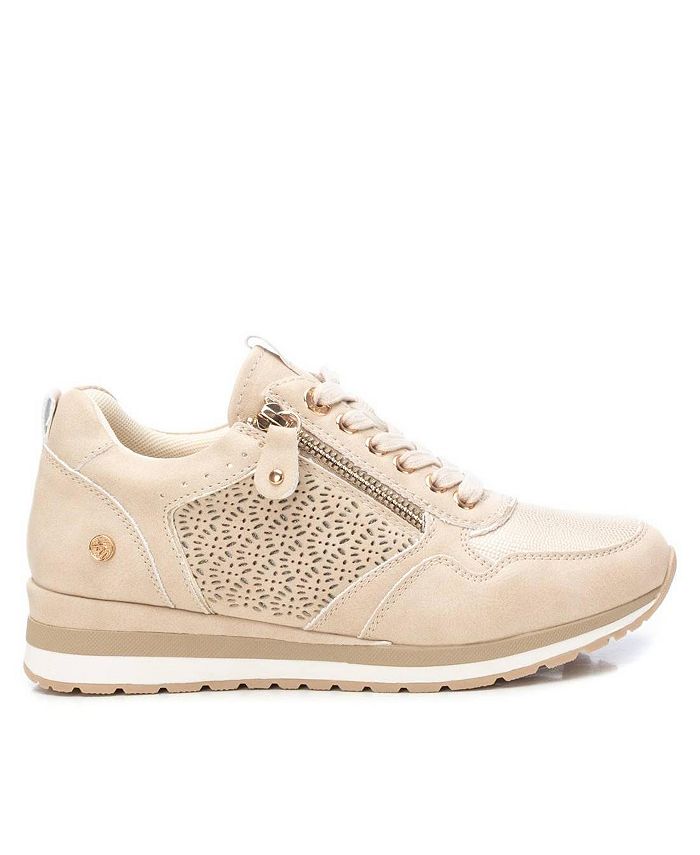 XTI Scarpa Sportiva Casual Donna – 144585-3188910000000, Pelle Effetto, Colore Beige, Taglia 37, Autunno Inverno 2025