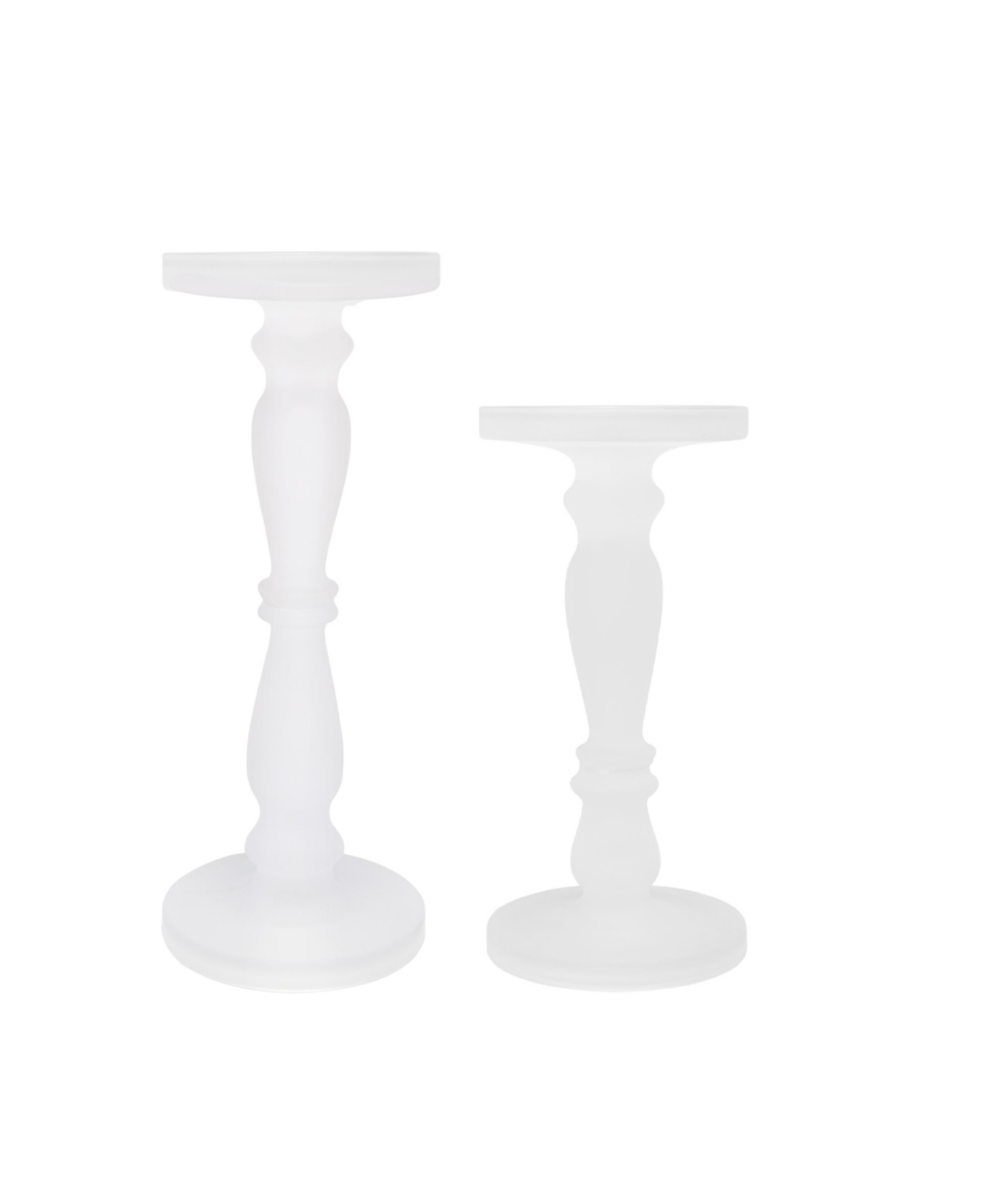 Ab Home Glass Pedestals, Set Of 2 In Frosted Clear