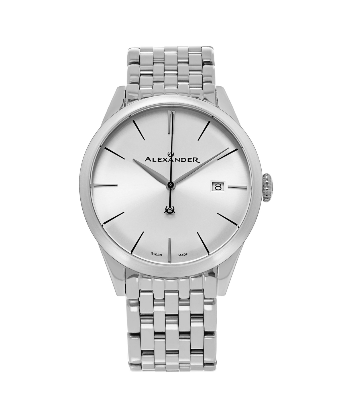 Men's Sophisticate Silver-tone Stainless Steel , Silver-Tone Dial , 40mm Round Watch - Silver-tone