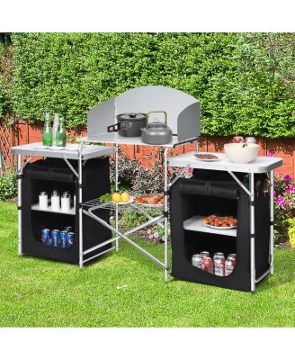 Folding Portable Aluminum Camping Grill Table