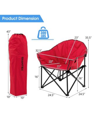 Folding Camping Moon Padded Chair with Carry Bag