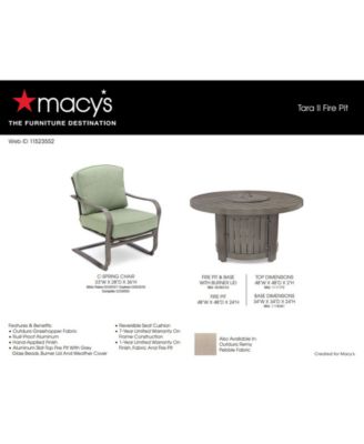 Agio CLOSEOUT! Tara 5-Pc. Round Fire Pit Chat Set (1 Fire Pit & 4 C-Spring Chairs), Created for Macy's 