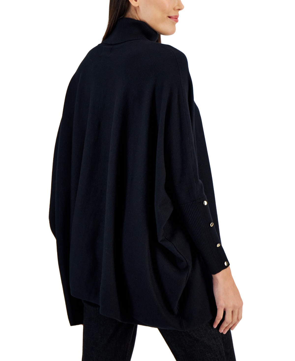 Jm Collection Women's Poncho Turtleneck Sweater, Regular & Petite, Created for Macy's