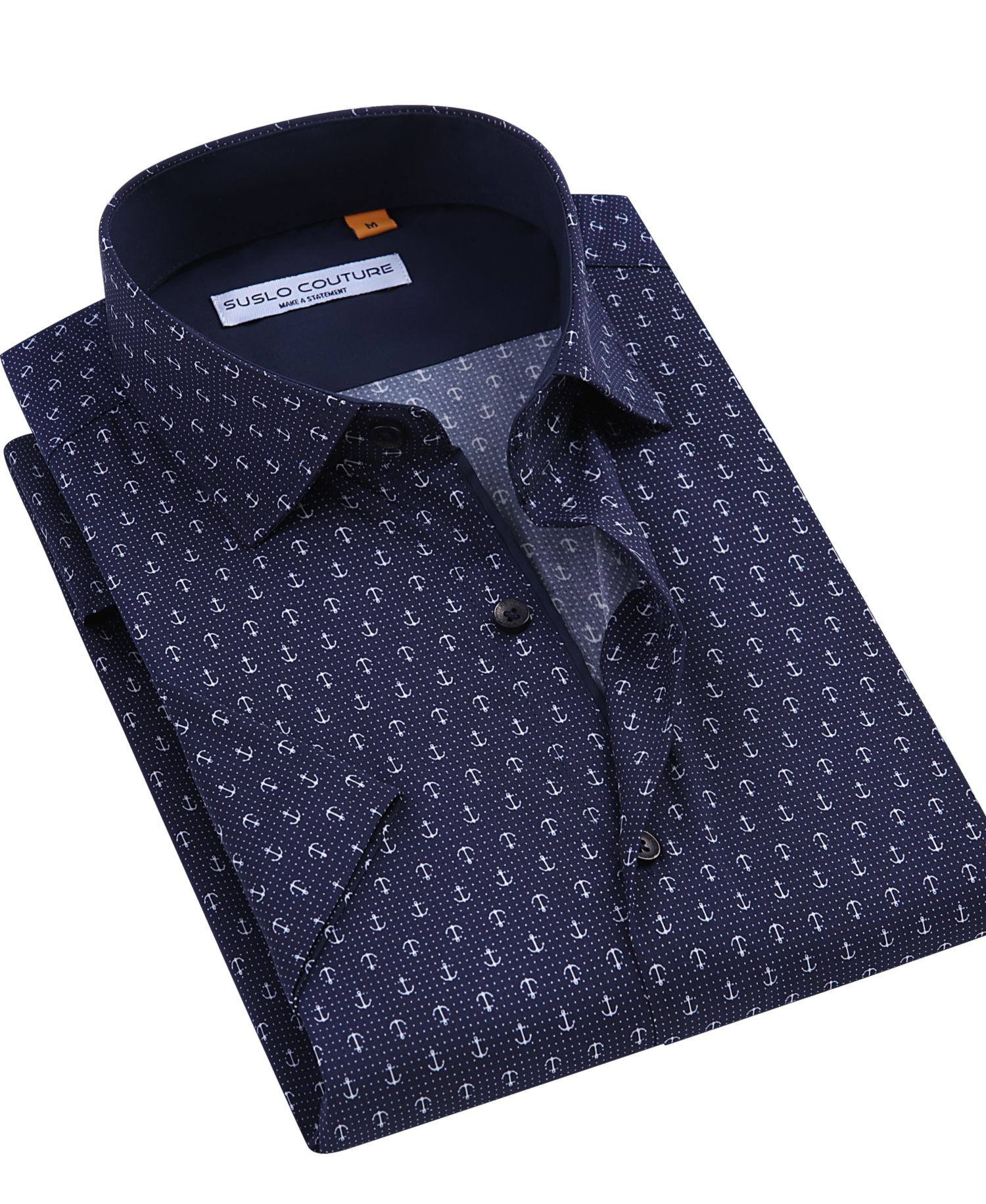 Men's Slim-Fit Geo-Print Performance Shirt