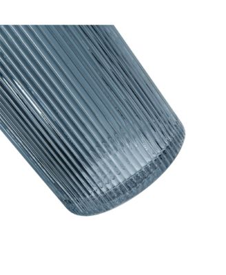 Ribbed Glass Vases, Set of 2