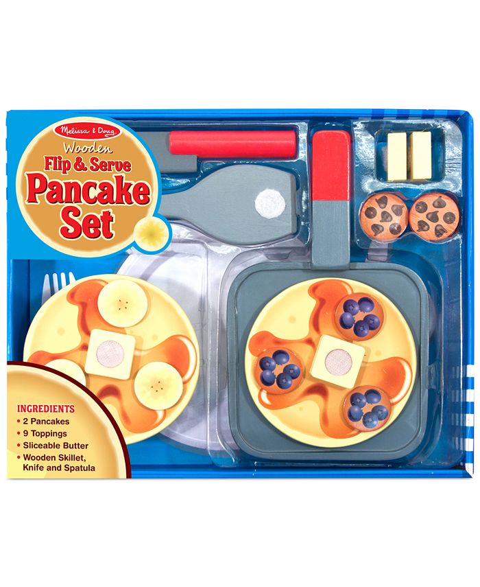 Melissa and Doug - Kids Wooden Flip & Serve Toy Pancake Set