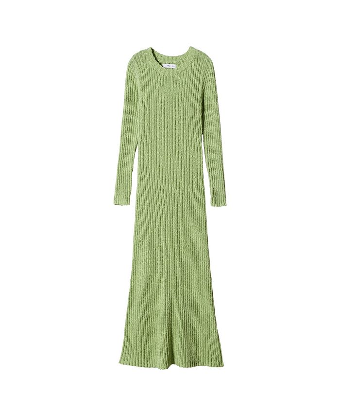 MANGO Women's Ribbed Long Dress Macy's
