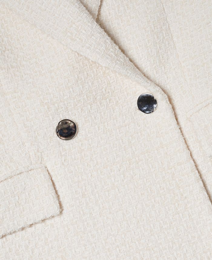 MANGO Women's Buttons Tweed Blazer - Macy's