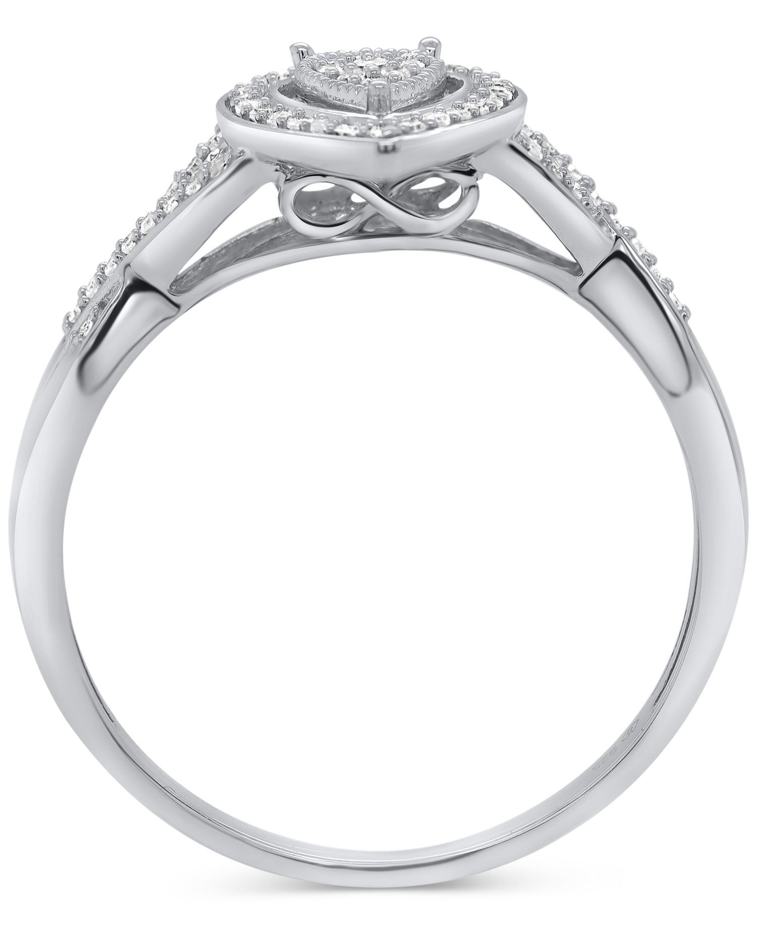 Diamond Teardrop Ring (1/5 ct. t.w.) in Sterling Silver