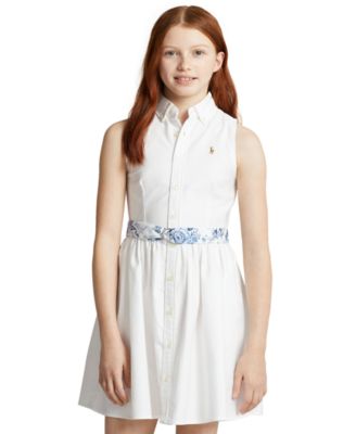 Polo Ralph Lauren Big Girls Belted Oxford Sleeveless
