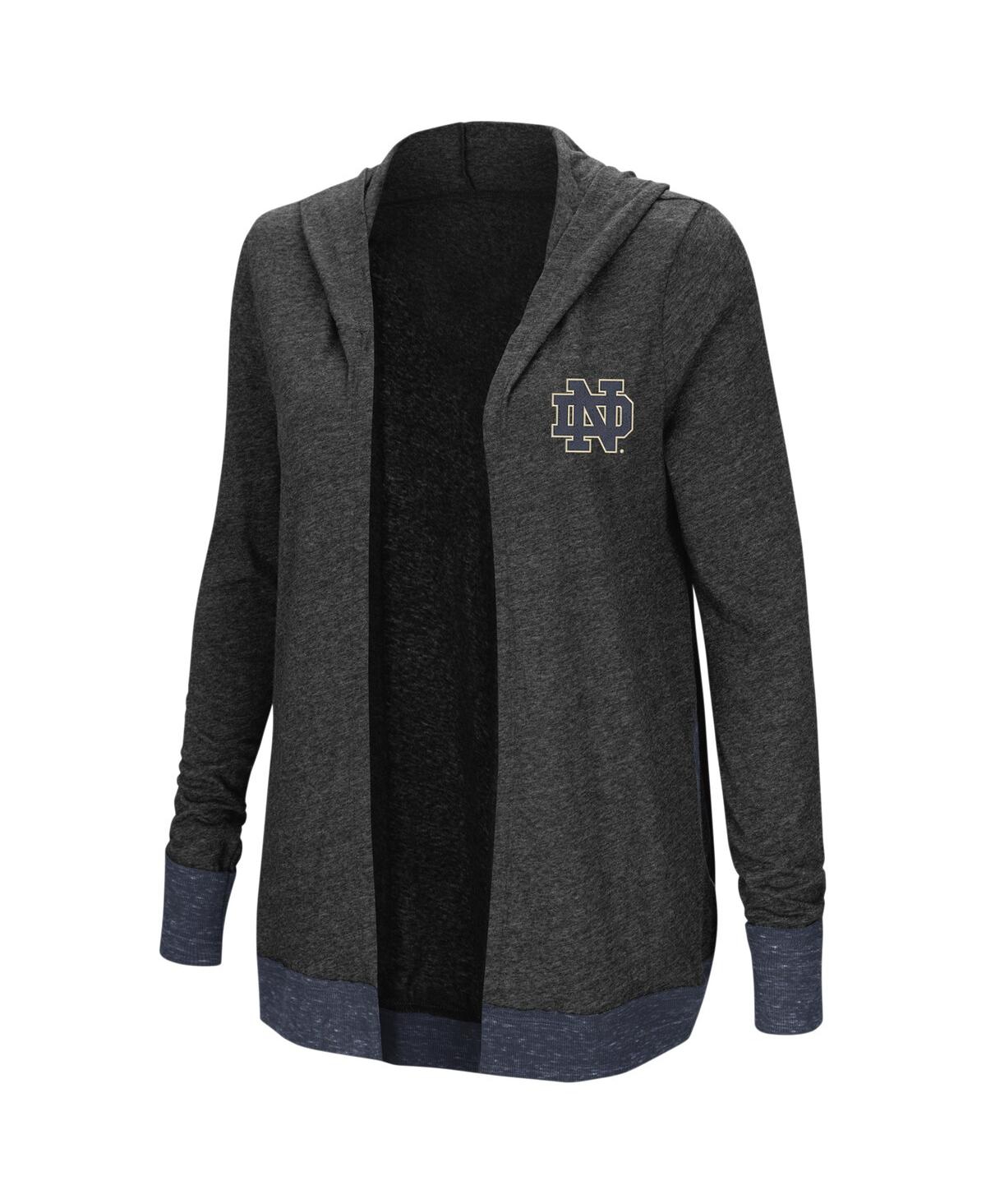Colosseum Women's  Charcoal Notre Dame Fighting Irish Plus Size Steeplechase Open Hooded Tri-blend Ca