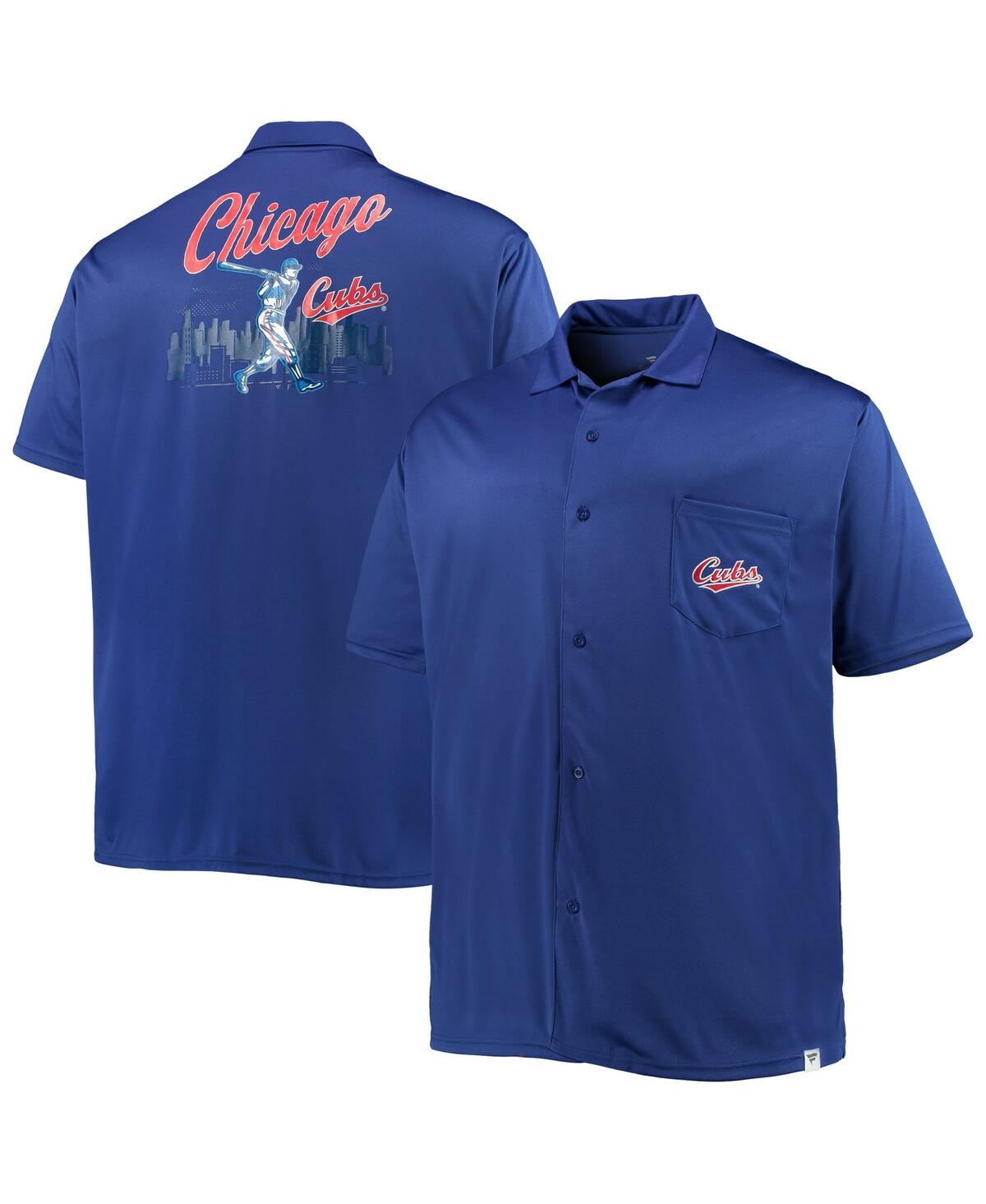 PROFILE MEN'S ROYAL CHICAGO CUBS BIG AND TALL BUTTON-UP SHIRT