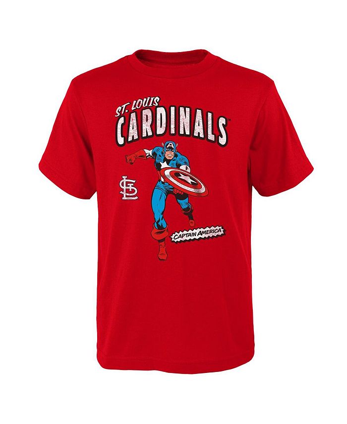 Outerstuff Youth Red St. Louis Cardinals Team Captain America Marvel T-Shirt Size: Extra Large