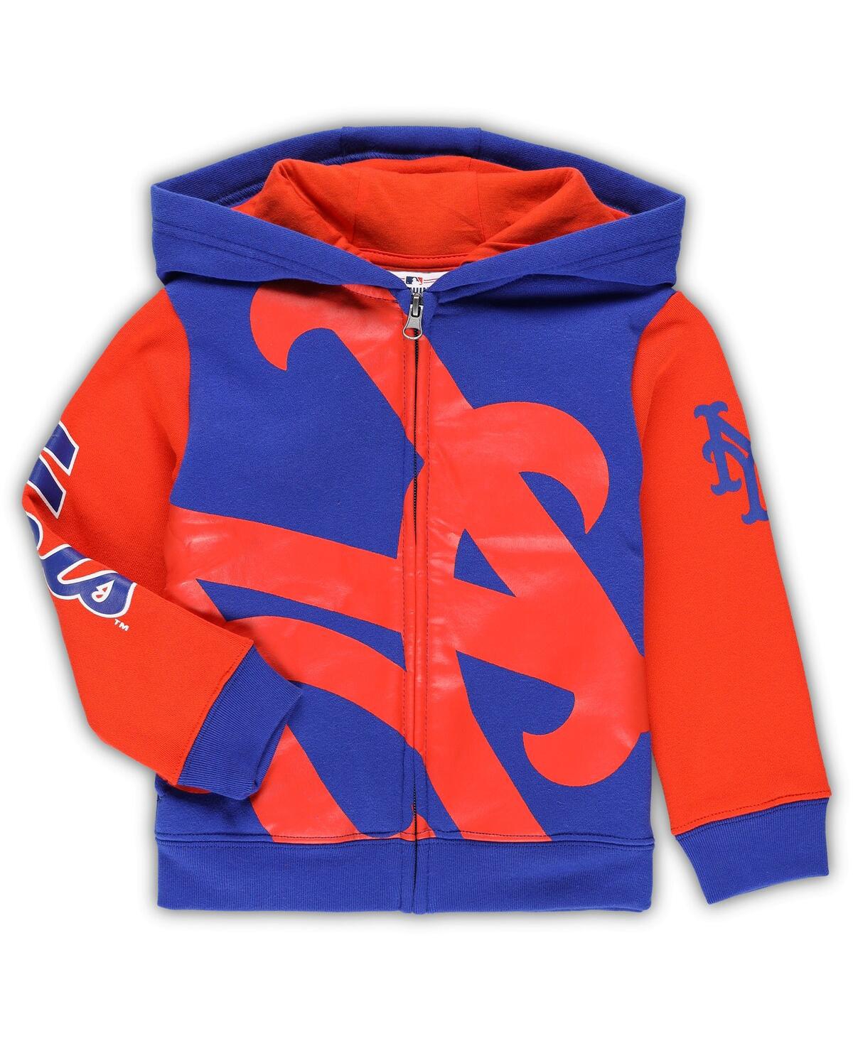 Shop Outerstuff Toddler Boys And Girls Royal New York Mets Poster Board Full-zip Hoodie