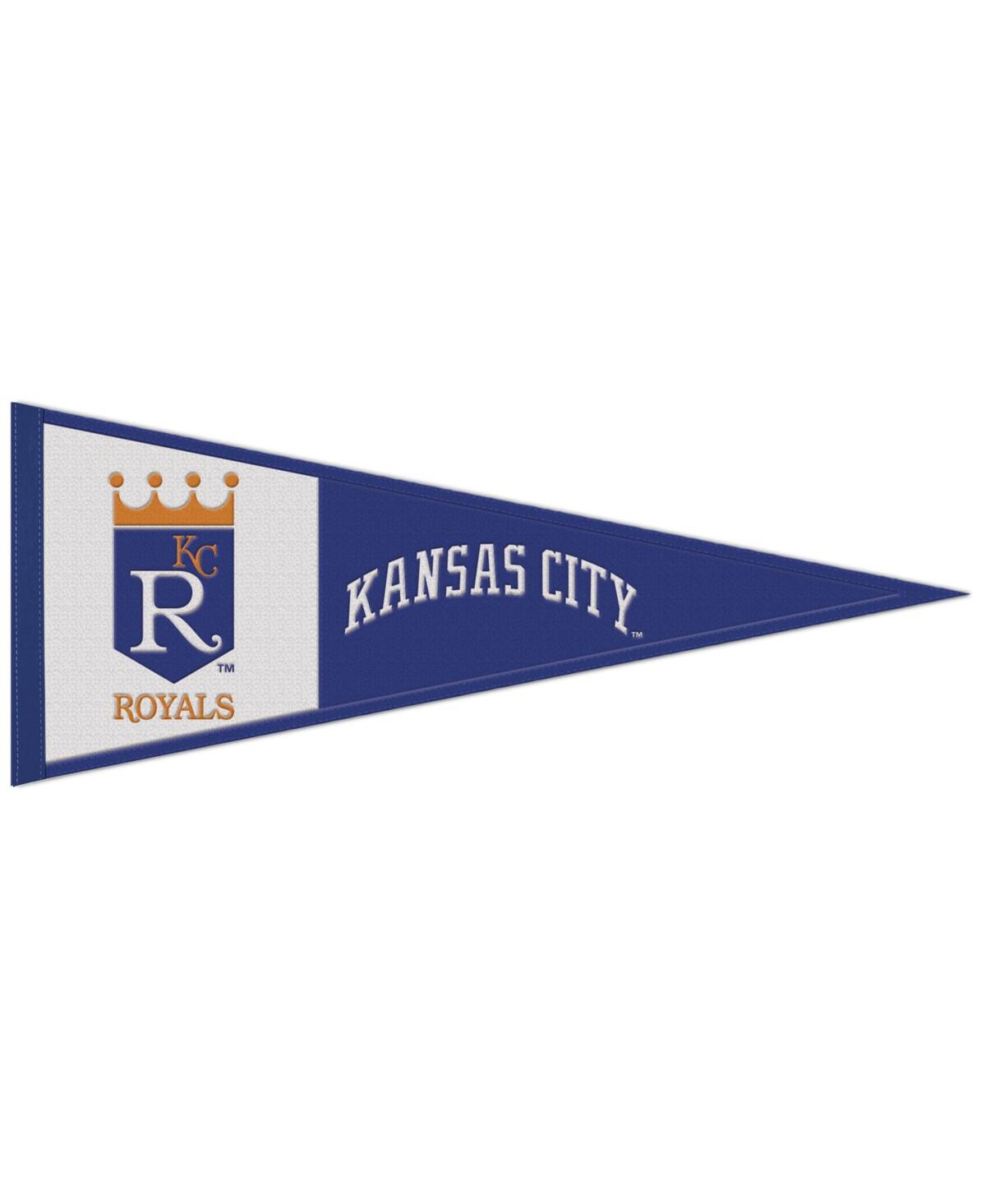 Wincraft Kansas City Royals 13" X 32" Retro Logo Pennant In White,blue