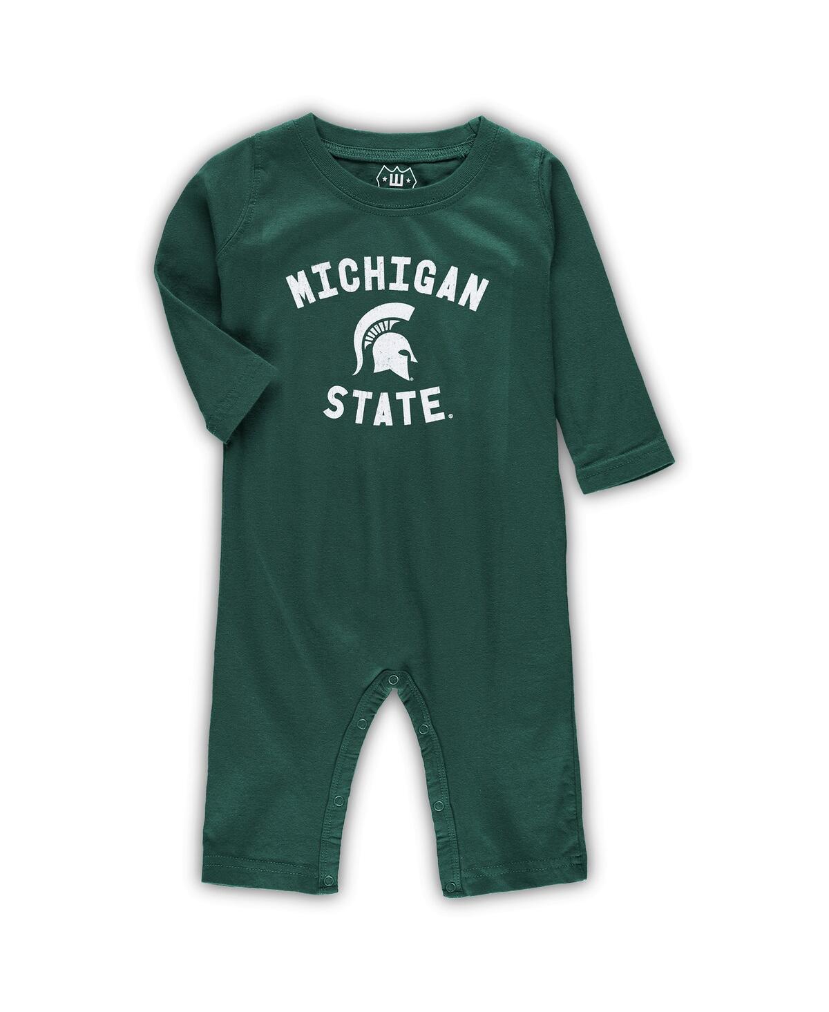 Shop Wes & Willy Infant Boys And Girls  Green Michigan State Spartans Core Long Sleeve Jumper