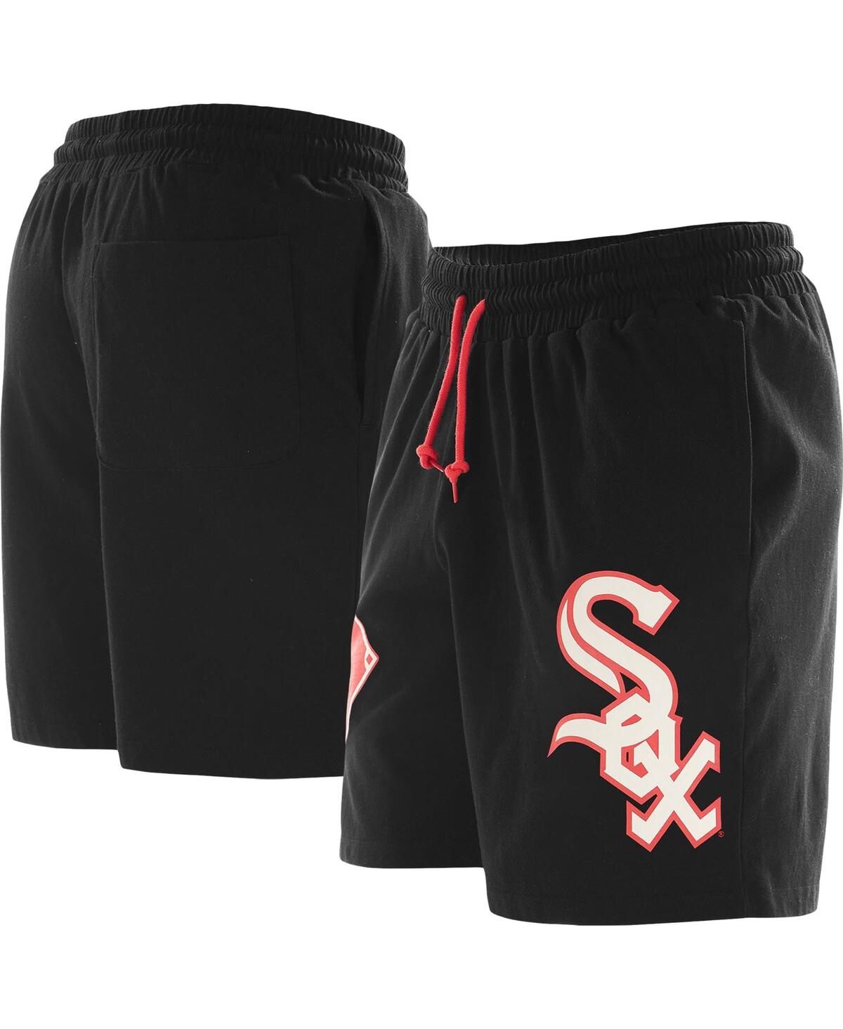 NEW ERA MEN'S NEW ERA BLACK CHICAGO WHITE SOX COLOR PACK KNIT SHORTS 