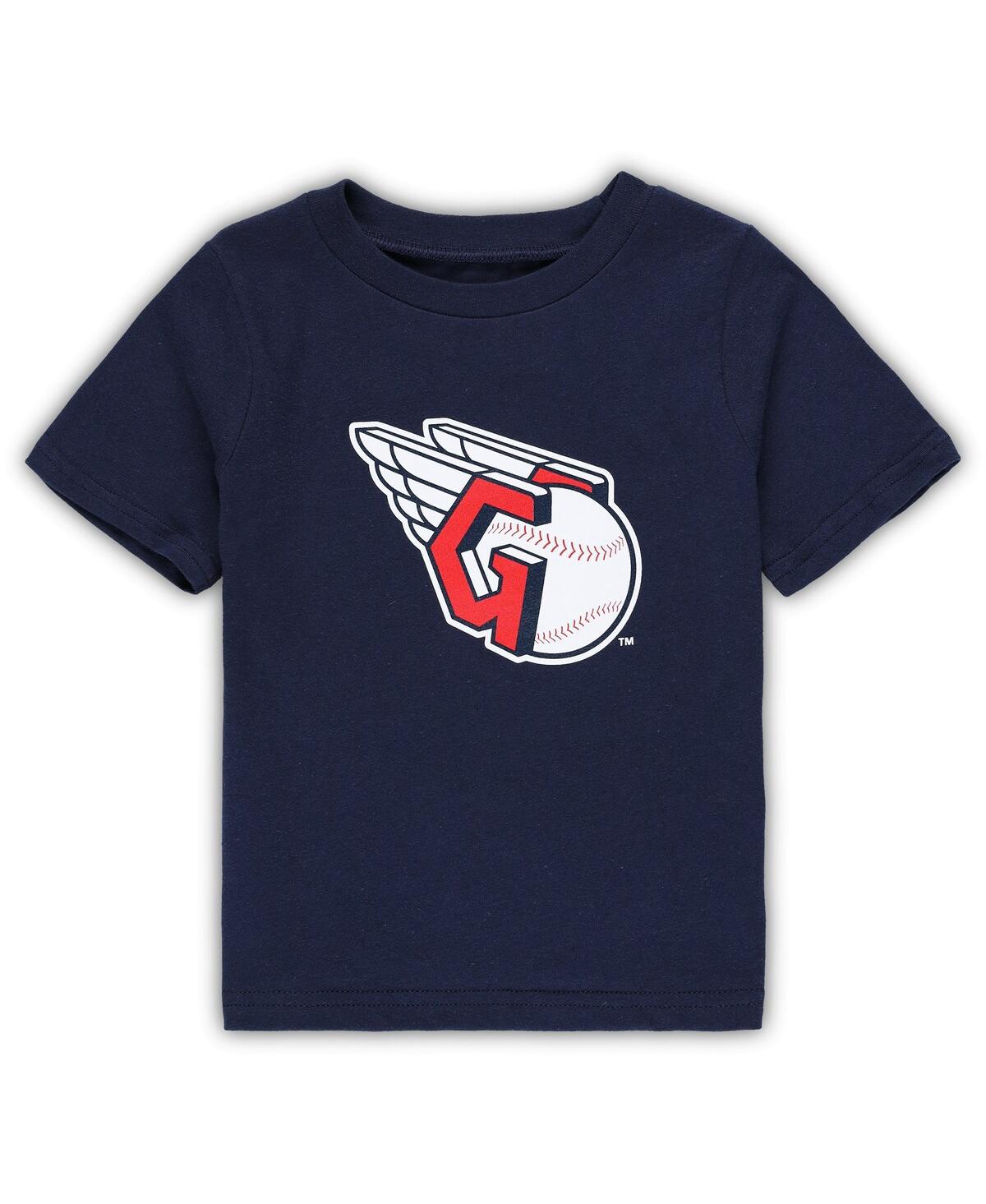 Outerstuff Babies' Toddler Boys And Girls Navy Cleveland Guardians Team Crew Primary Logo T-shirt