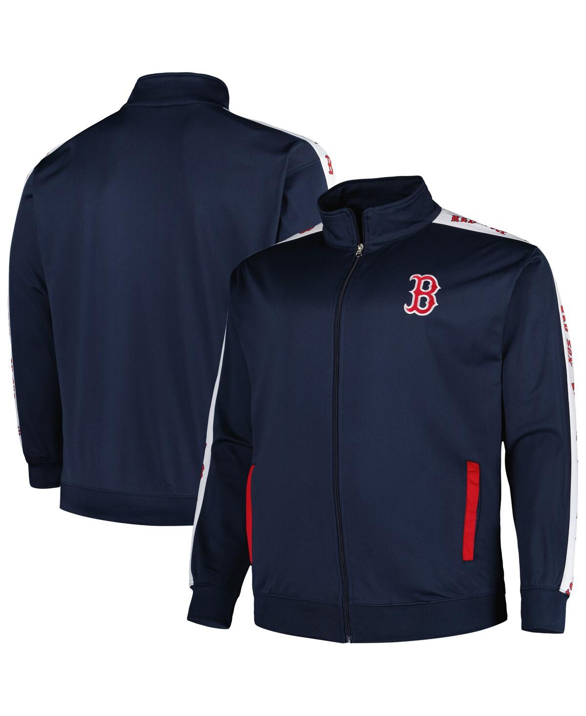 PROFILE MEN'S NAVY BOSTON RED SOX BIG AND TALL TRICOT TRACK FULL-ZIP JACKET