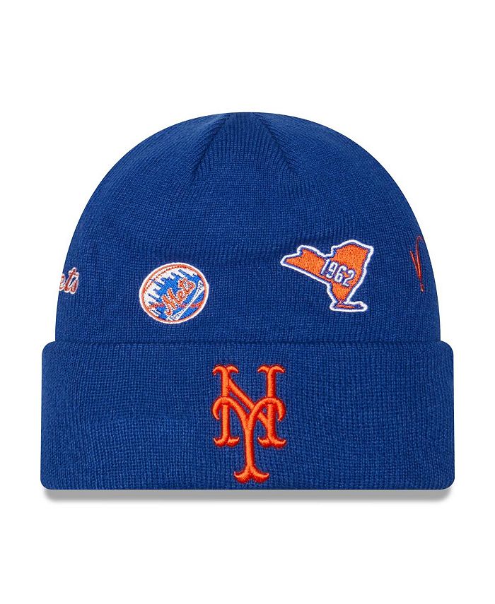 New Era Men's Royal New York Mets Identity Cuffed Knit Hat - Macy's