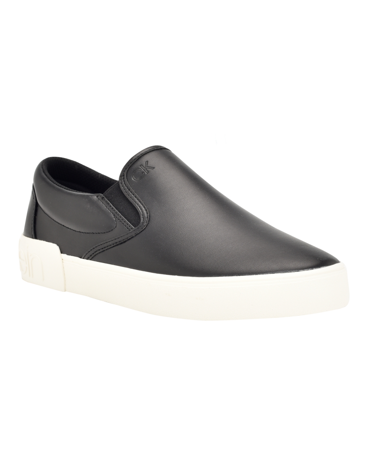Shop Calvin Klein Men's Ryor Casual Slip-on Sneakers In Black,egret
