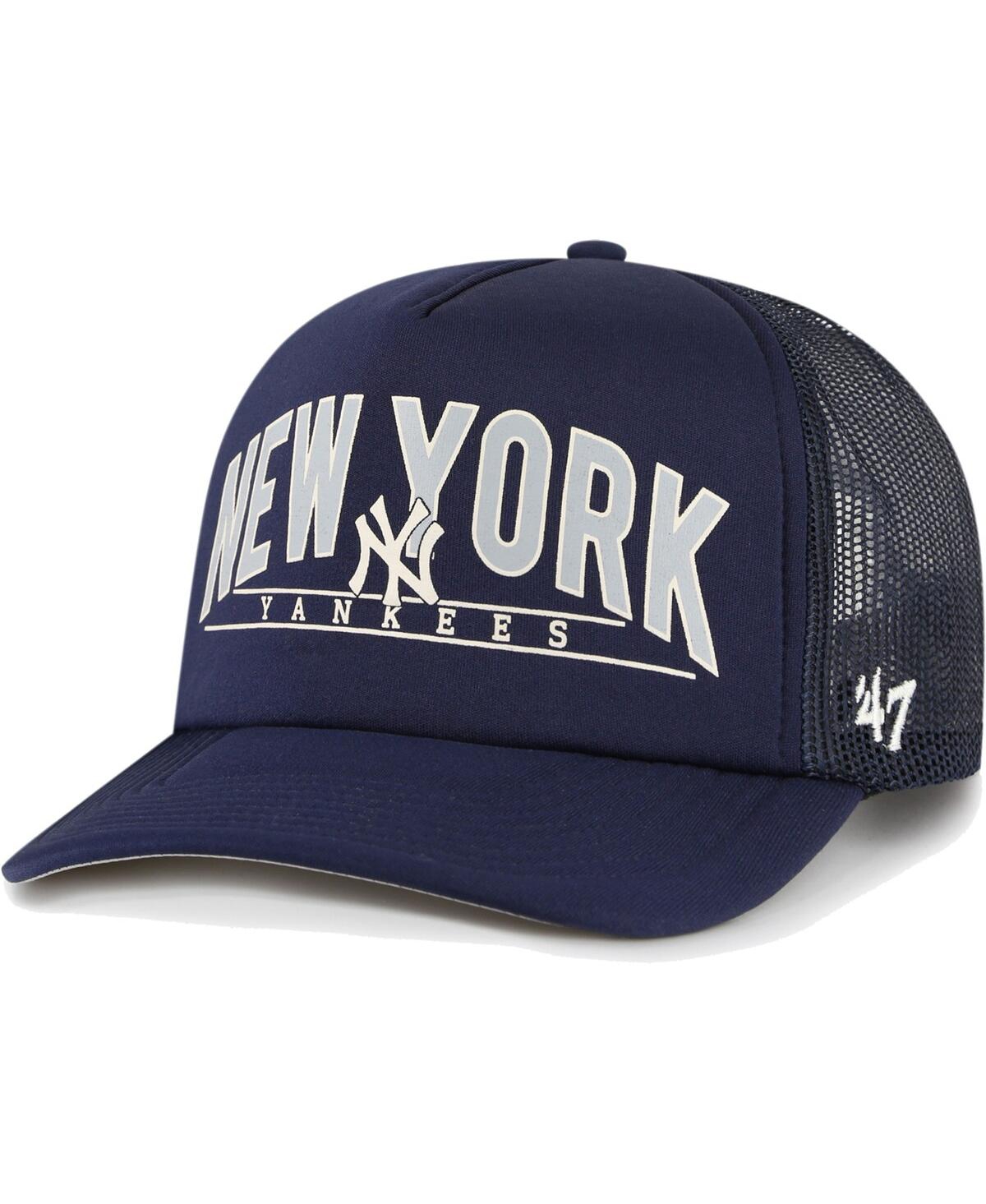 Men's '47 BrandNew York Yankees Backhaul Foam Trucker Snapback Hat - Navy