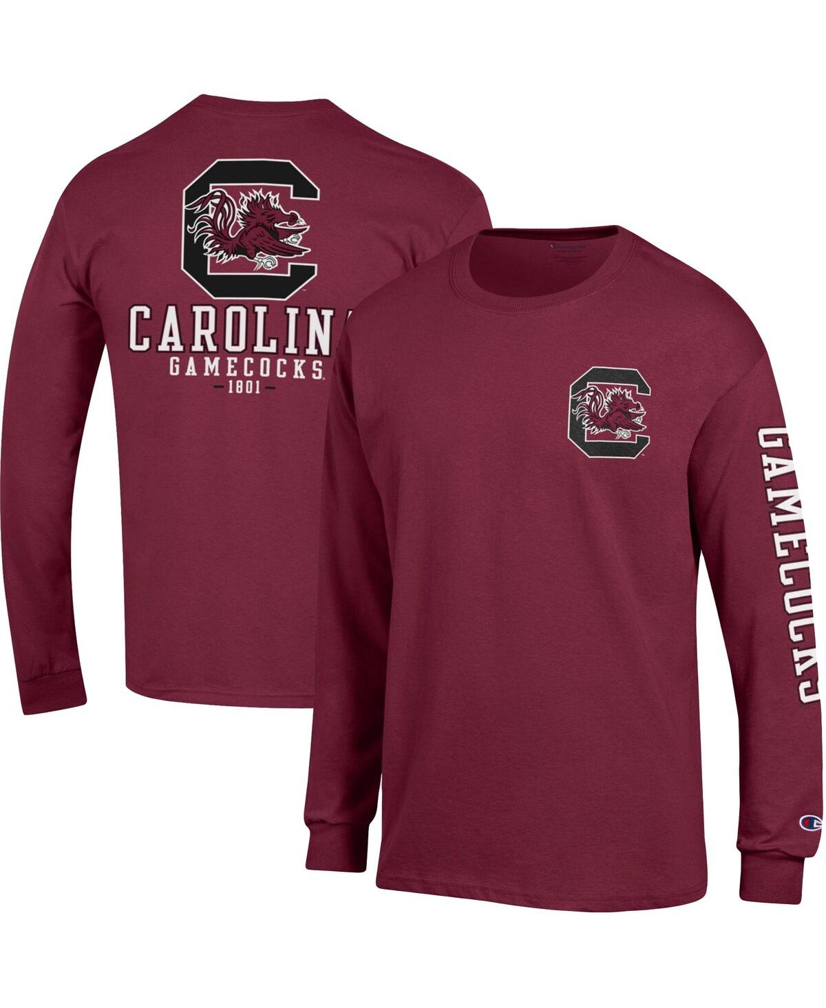 Men's ChampionSouth Carolina Gamecocks Team Stack 3-Hit Long Sleeve T-shirt - Garnet