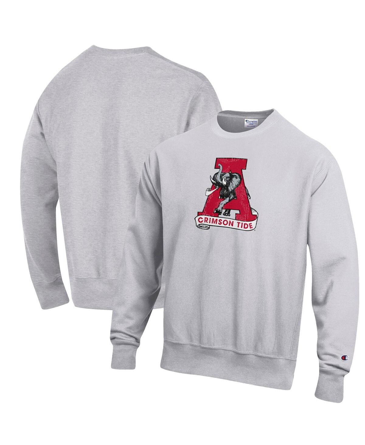 Men's ChampionAlabama Crimson Tide Vault Logo Reverse Weave Pullover Sweatshirt - Heathered Gray