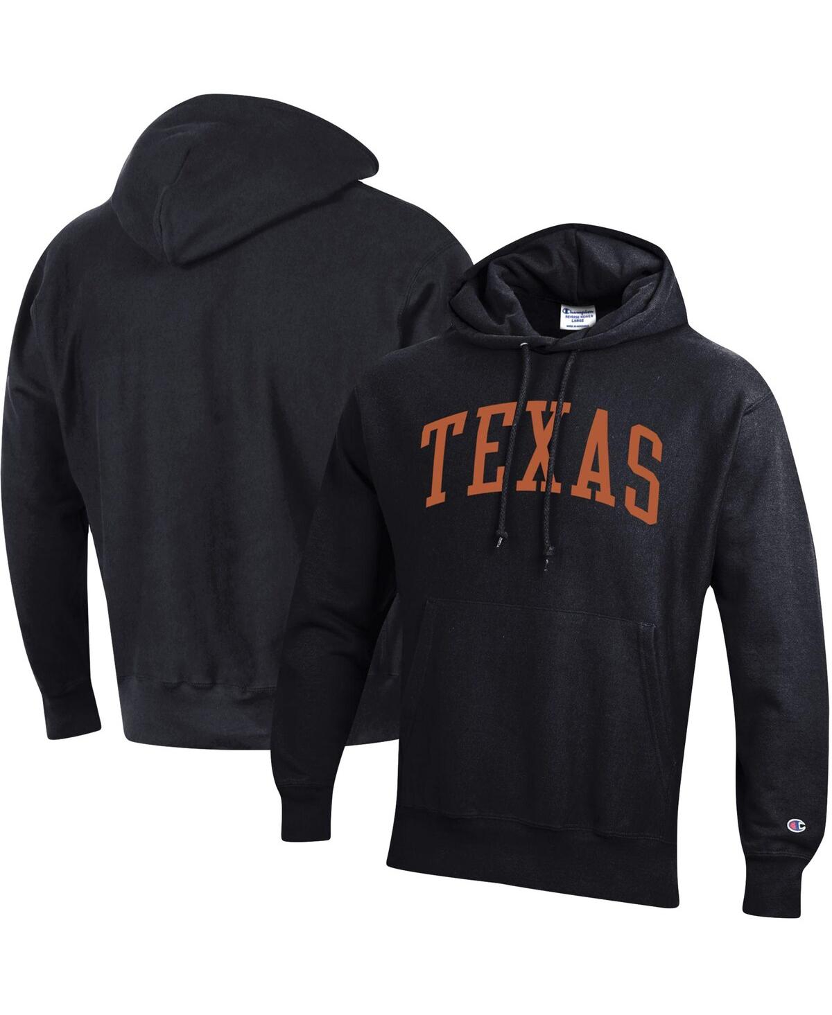 Men's ChampionTexas Longhorns Team Arch Reverse Weave Pullover Hoodie - Black