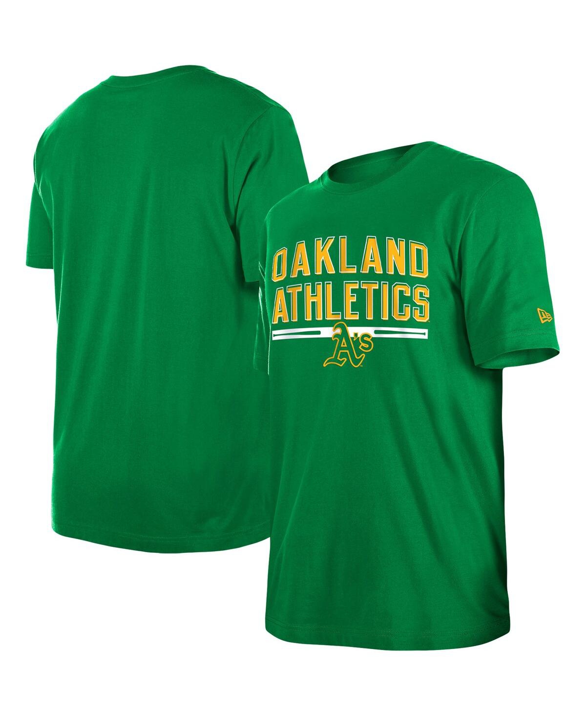 Shop New Era Men's  Green Oakland Athletics Batting Practice T-shirt