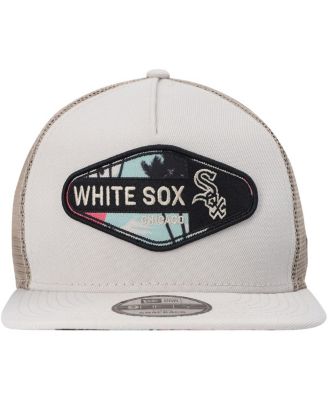 Men's Natural Chicago White Sox Retro Beachin' Patch A-Frame Trucker 9FIFTY Snapback Hat
