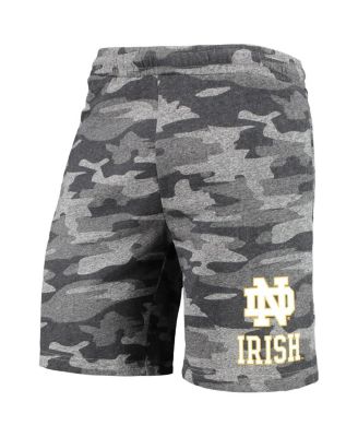 Men's Charcoal, Gray Notre Dame Fighting Irish Camo Backup Terry Jam Lounge Shorts