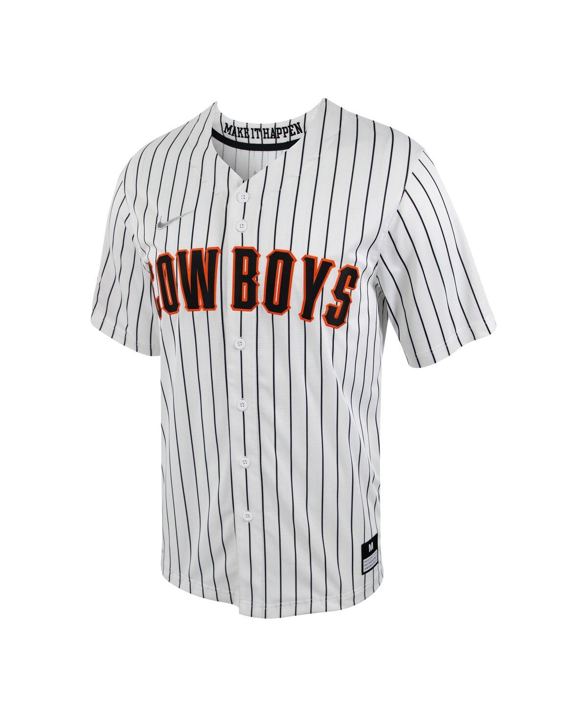 Men's Nike Black Oklahoma State Cowboys Pinstripe Replica Full-Button Baseball Jersey - Black