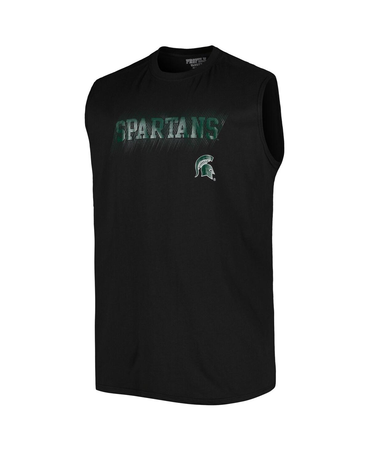 Shop Profile Men's Black Michigan State Spartans Big And Tall Tank Top