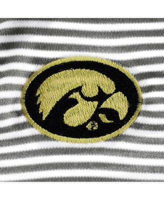 Infant Boys and Girls Charcoal Iowa Hawkeyes Carson Striped Polo Shirt Bodysuit