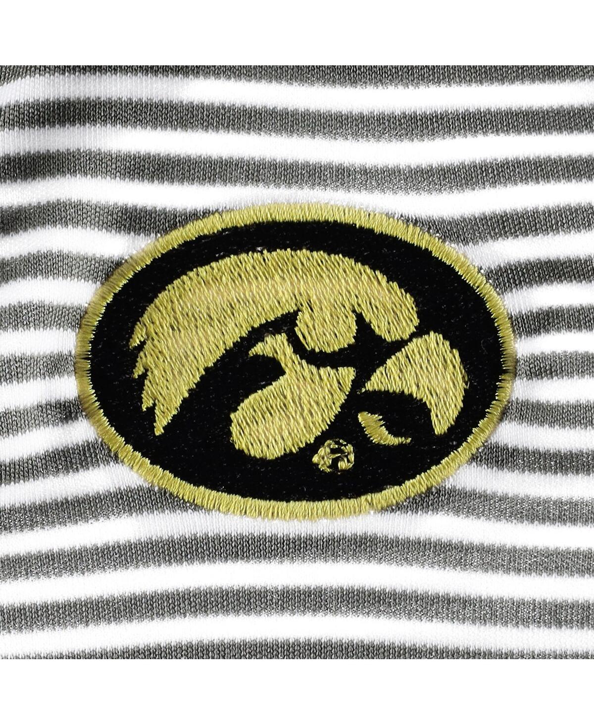 Shop Garb Infant Boys And Girls  Charcoal Iowa Hawkeyes Carson Striped Polo Shirt Bodysuit