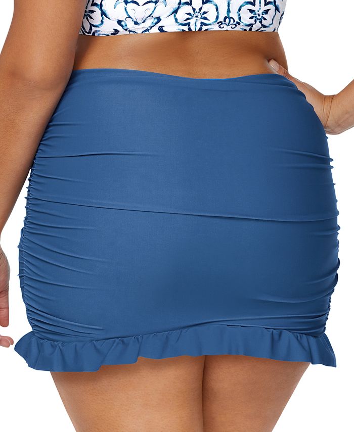 Raisins Curve Trendy Plus Size Echo TummyControl Ruffled Swim Skirt