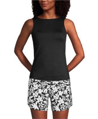 Women's Mastectomy High Neck UPF 50 Sun Protection Modest Tankini Swimsuit Top