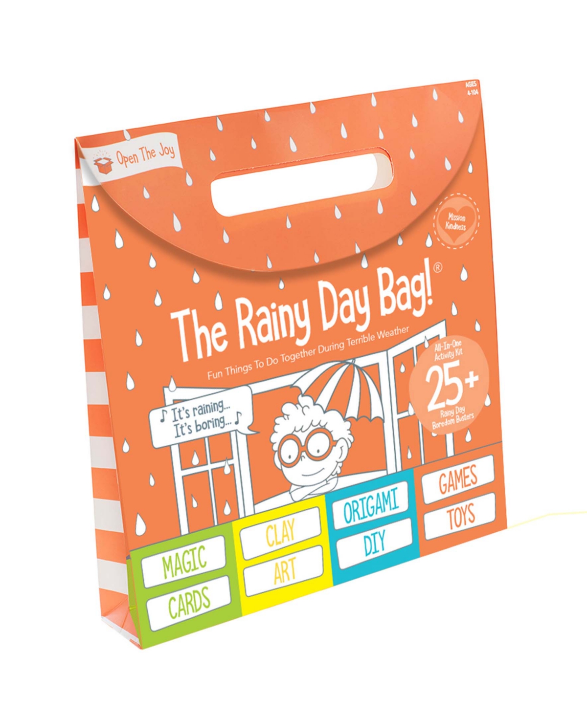 Open The Joy Kids' Rainy Day Activity Bag In Orange