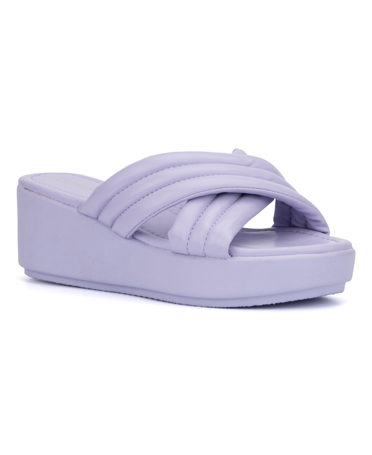 Olivia Miller Emma  Womens Slip On Outdoors Wedge Sandals In Purple